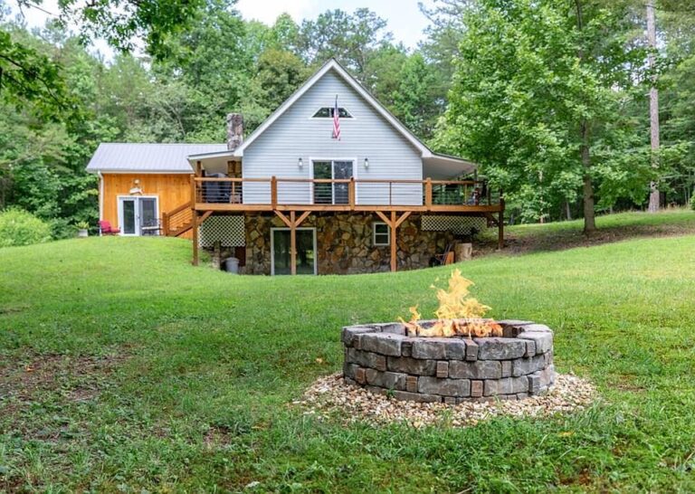 Beautiful woodwork! C. 2004 in Blue Ridge, GA. $360,000.