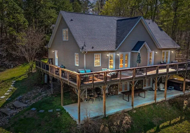 Pretty lake views! C. 2001 in Semora, North Carolina. $790,000.