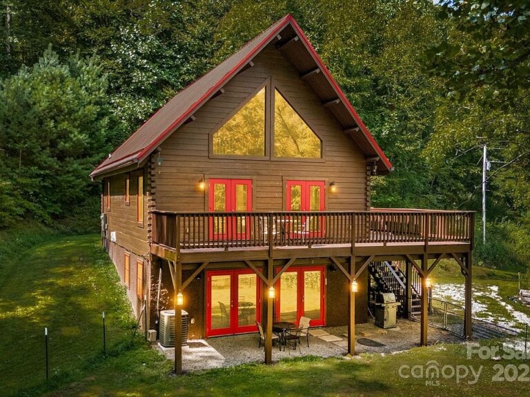 Listen to the water! Stunning creek-side cabin C. 1948 in North Carolina. $595,000.