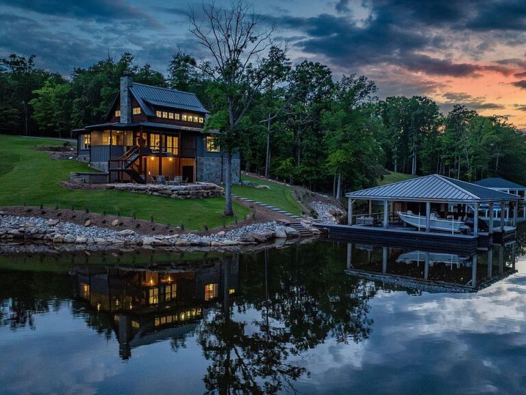 Check out that coffee station!! 5+ lakefront acres in North Carolina. $1,699,000.