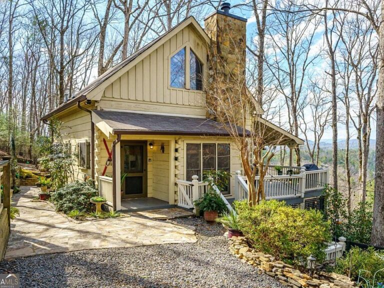 Check out the outdoor fireplace! C. 1995 mountain retreat in GA. $610,000.
