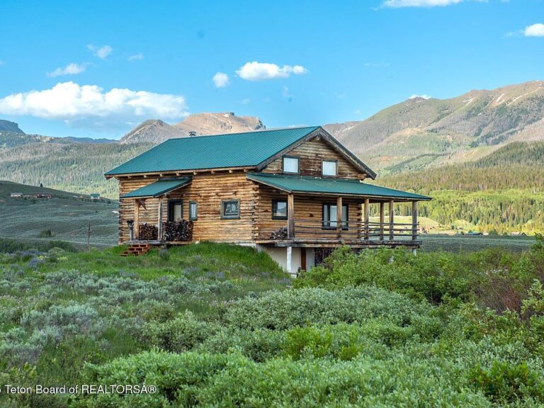 Check out the river views!! Custom log cabin in Cora. $1,100,000.
