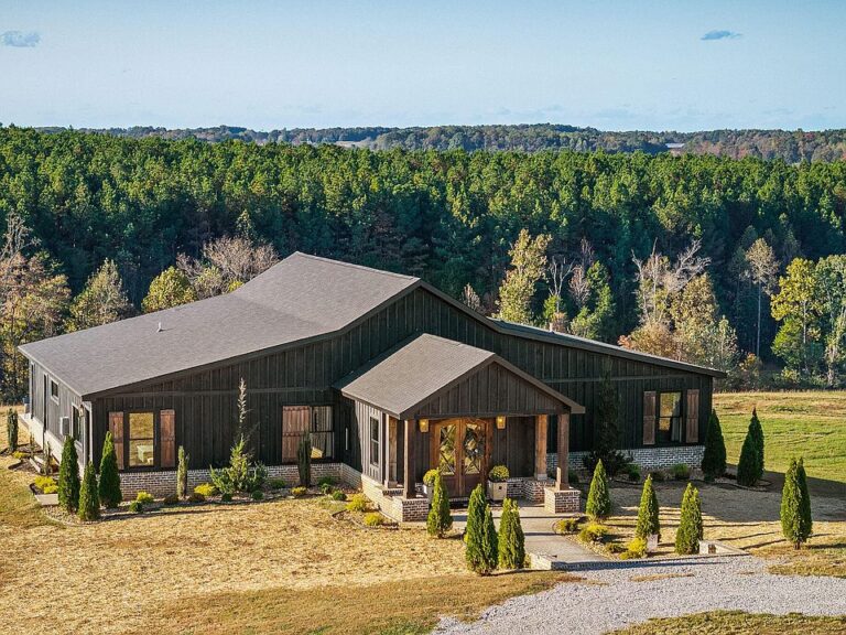 Check out those 17′ ceilings!! 13 sprawling acres in Tennessee. $939,000.