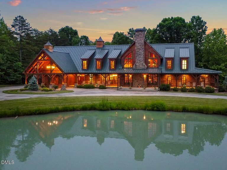 Check out the walk-in cooler! Stunning log home on 123 acres in NC. $4,749,000.