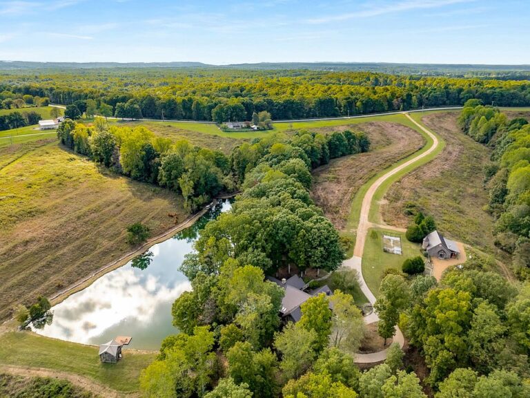 Beautiful stone work! Private lake and trails! C. 2008 in Tennessee. $7,480,000.