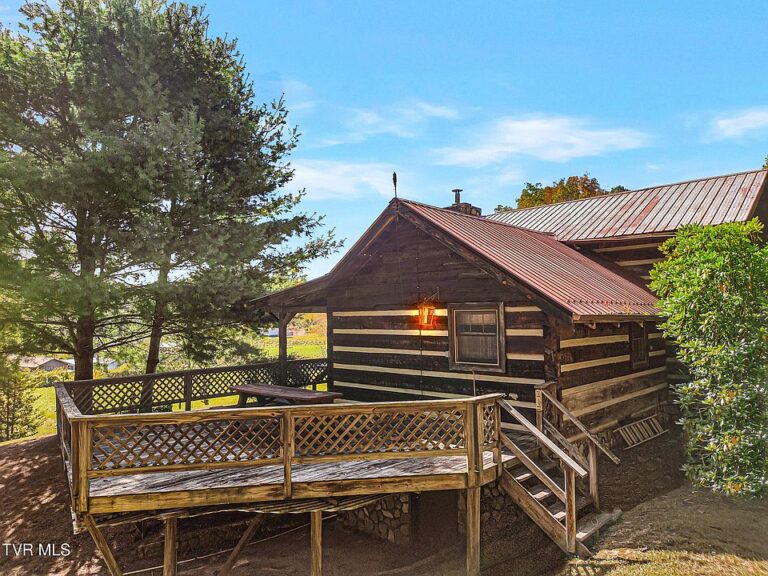 Look at those walls! Wormy chestnut log cabin on 30 acres in TN. $679,000.
