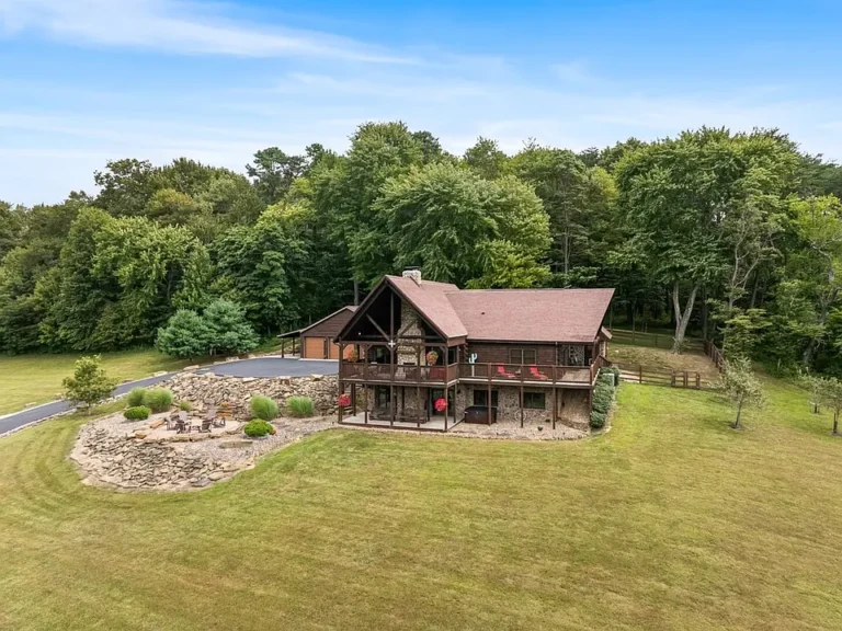 Check out the pond!! Stunning log home on 20 acres in Ohio. $1,750,000.