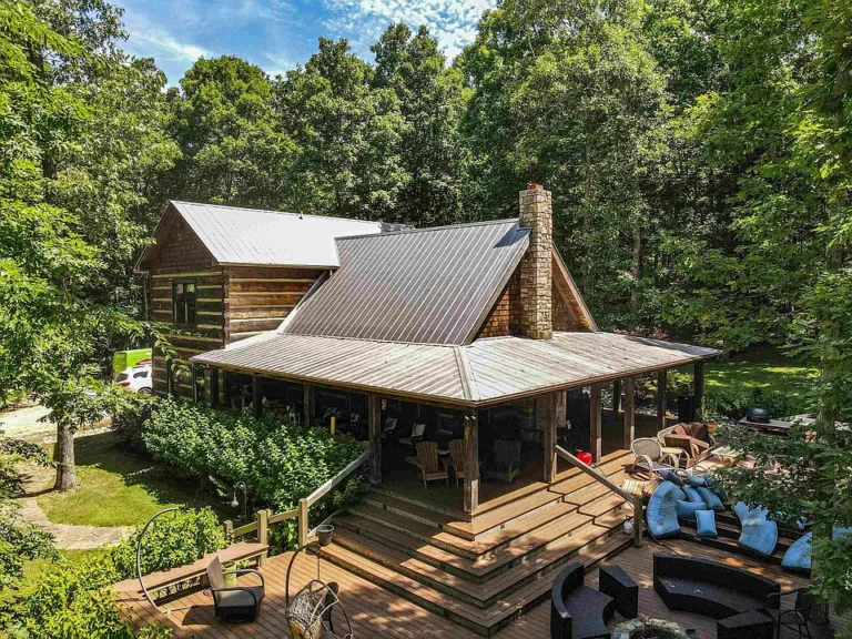 Check out the lake views! Custom luxury cabin on 78 acres in Somerville. $1,300,000.