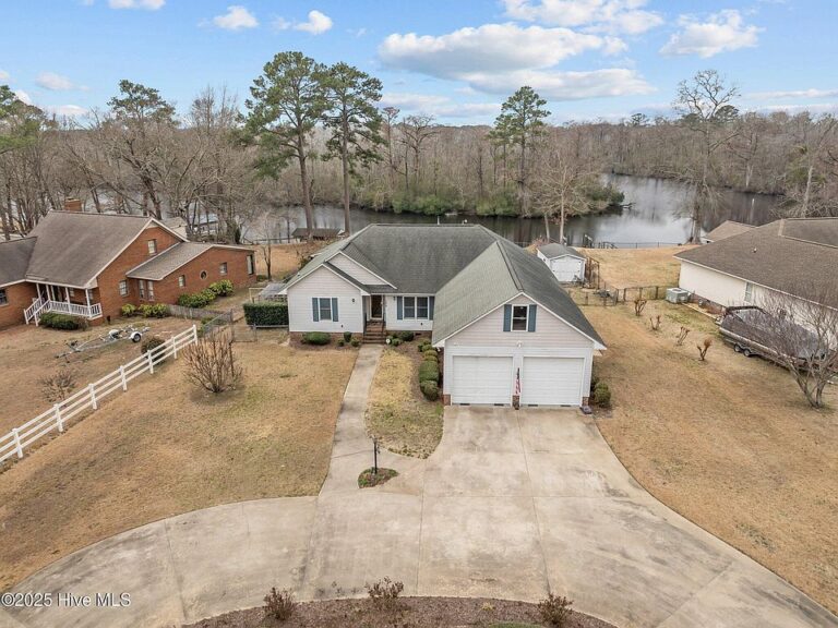 Pretty river views! Waterfront with a private dock in North Carolina. $695,000.