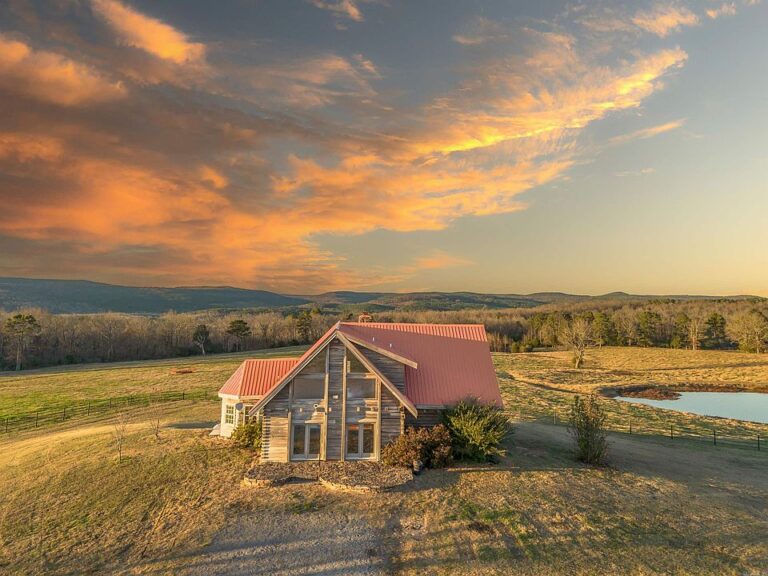 Check out the shops!! 45 mountain-view acres in Arkansas. $550,000.