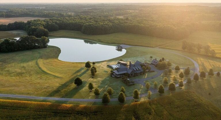 Built-in bunkrooms! C. 2023 modern masterpiece on 2,506 acres. $35,000,000.