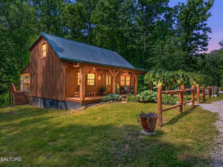 Check out the ceilings!! 5+ acre trailside cabin in Tennessee. $325,000.
