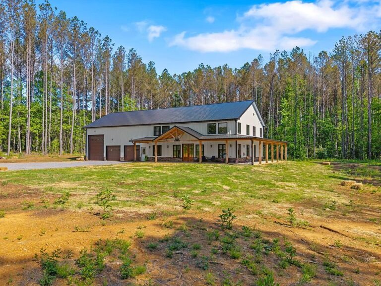 Check out that fireplace! Stunning new farmhouse on 5 acres in Tennessee. $724,000.