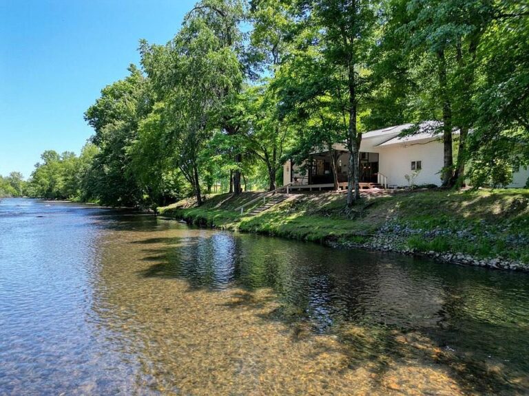 Check out the ceilings!! 1.5 riverfront acres in North Carolina. $659,900.