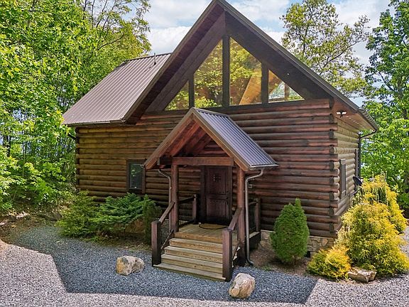 Pretty mountain views! C. 2019 on nearly two acres in NC. $550,000.