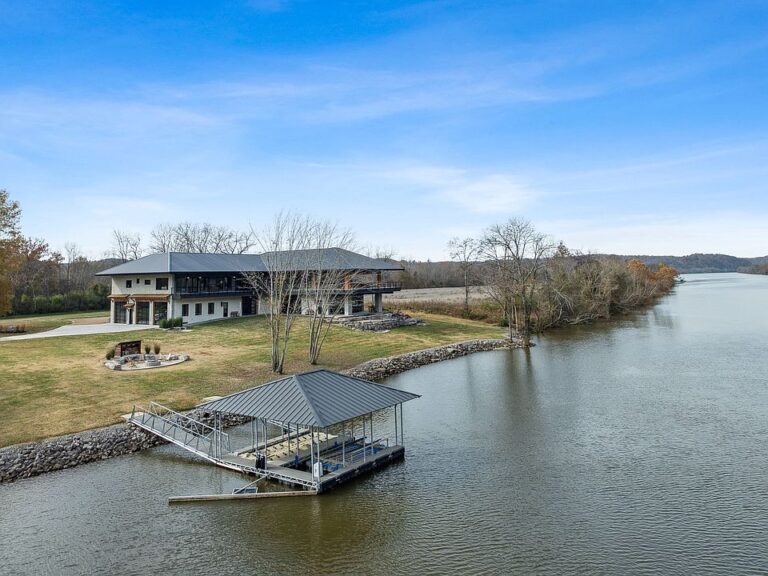 Check out the dock!! 3 riverfront acres in Tennessee. $4,300,000.